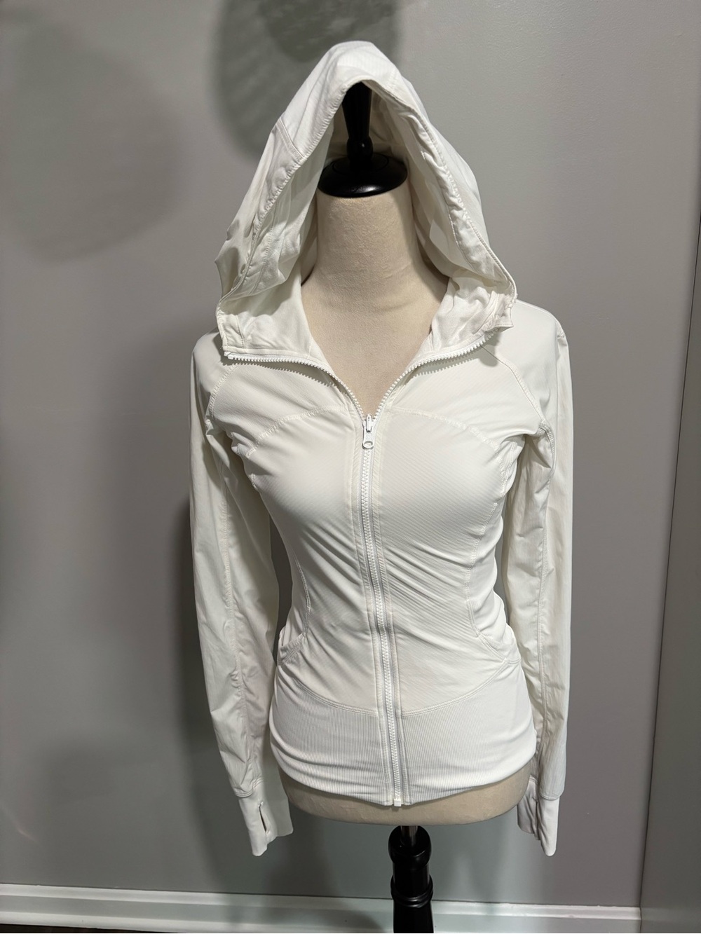 lululemon athletica White Hooded Bomber Jacket